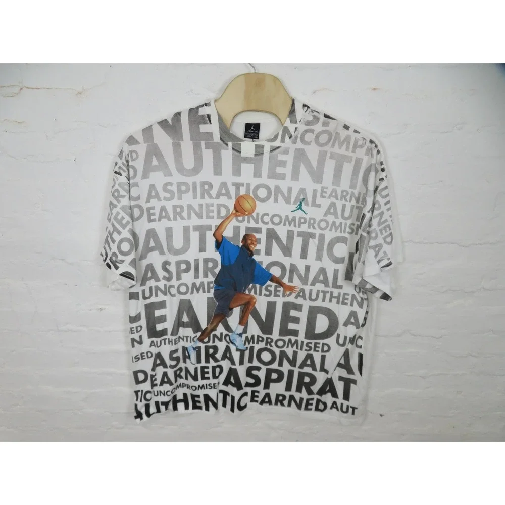 Vintage Air Jordan Grape 5 All Over Print Promo Shirt Mens 4XL White Jumpman